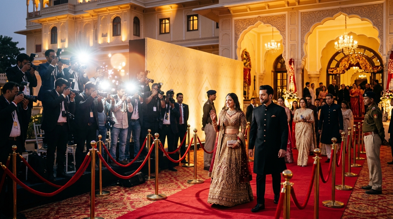 Red Carpet VIP Arrival with press and media at the luxury gala evening