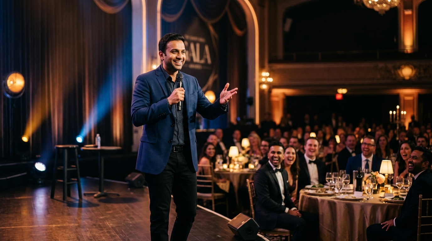 Live Stand-Up Comedy performance at the gala award evening